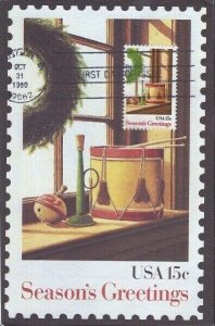 1843 15c CHRISTMAS - SEASONS GREETINGS 1980 - Unknown maxicard