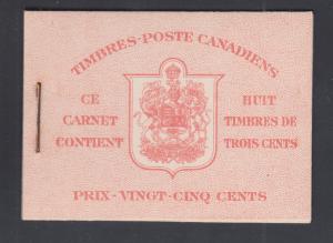 Canada Uni BK34dF Intact Booklet w/ French Covers & Surcharged Rate Page