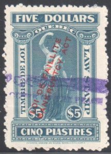 Canada Revenue Stamps of Quebec #QL108 XF Used C$175.00 (Perfect Centering)
