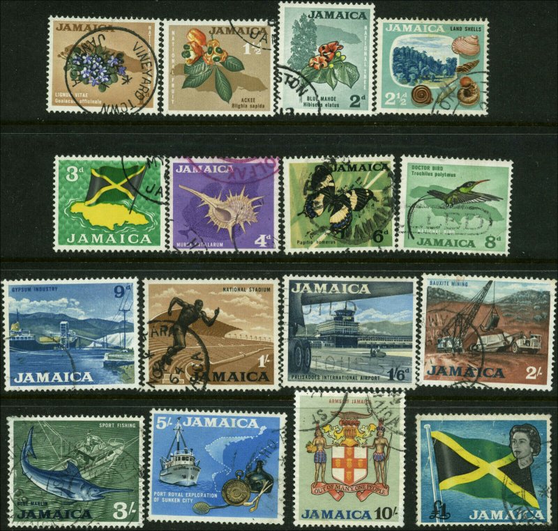 Jamaica Scott #217 - #232 Complete Set of 16 Used