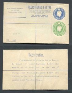RP33 KGV 3 1/2d and 1/2d Compound Registered Envelope Size F Mint