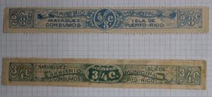 Puerto Rico Revenue Cigarette & Beer Mayaguez local municipal tax strip stamp DL