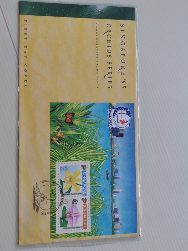 SINGAPORE 1992 FDC - SINGAPORE '95 ORCHID SERIES IN EXCELLENT CONDITION.