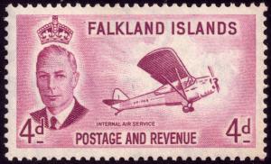 Falkland Islands 1952 4d Reddish Purple SG 177 MNH