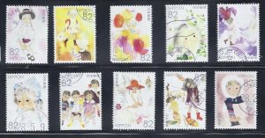 Japan 2016 Nostalgia Pictures for Children Complete Used Set 82Y Sc# 3974 a-j