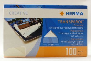 Herma Transparol self adhesive corner mounts pack x100 (37mm corner mount)