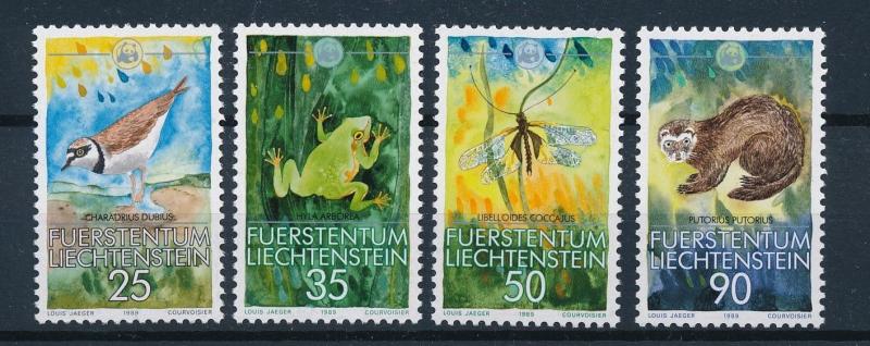 [54289] Liechtenstein 1989 Animals WWF Bird Frog Dragonfly Polecat MNH