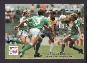 Gambia-Sc#1463-Unused NH sheet-Sports-Soccer-World Cup-USA19