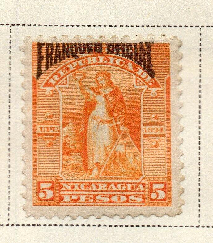 Nicaragua 1894 Early Issue Fine Mint Hinged 5P. Official Optd 323735