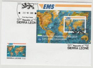 2019 Joint Issue EMS 20 years Sierra Leone FDC First Day Cover S/S IMPERF