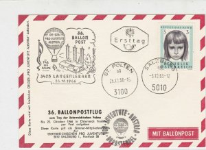 Austria 1966 Building + Flag Slogan Balloon Post Stationary Stamps Card Ref27520