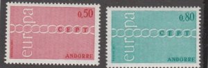 French Andorra # 205-206, Europa, Mint LH, 1/3 Cat.