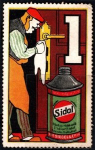 Vintage Germany Poster Stamp Sidol Best Metal Polish Siegel & Company