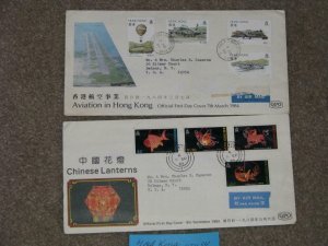 HONG KONG CHINESE LANTERNS & AVIATION IN HONG KONG FDC`S