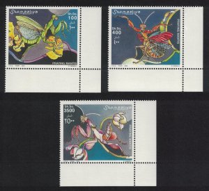 Somalia Praying Mantis 3v Corners 2002 MNH MI#972-974