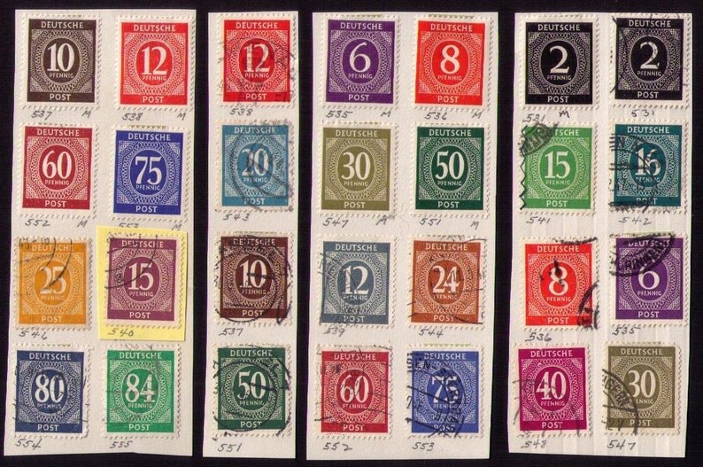 1946  Germany Sc 530-588 -MH -Used DDR Identified Collection of Twenty Eight EA