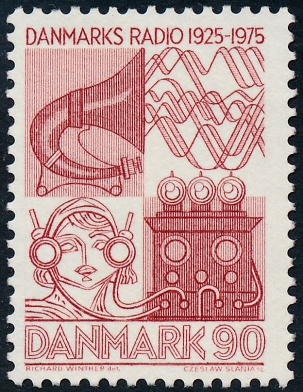 Denmark 1975 90ore 50th Anniv. of Danish Broadcasting SG597 MNH