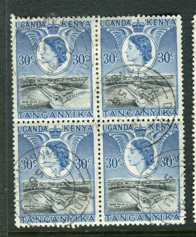 BRITISH KUT; 1950s early QEII pictorial issue fine used 30c. BLOCK 