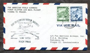 d21 - AUSTRIA 1946 First Clipper Flight Cover. Vienna to Prague
