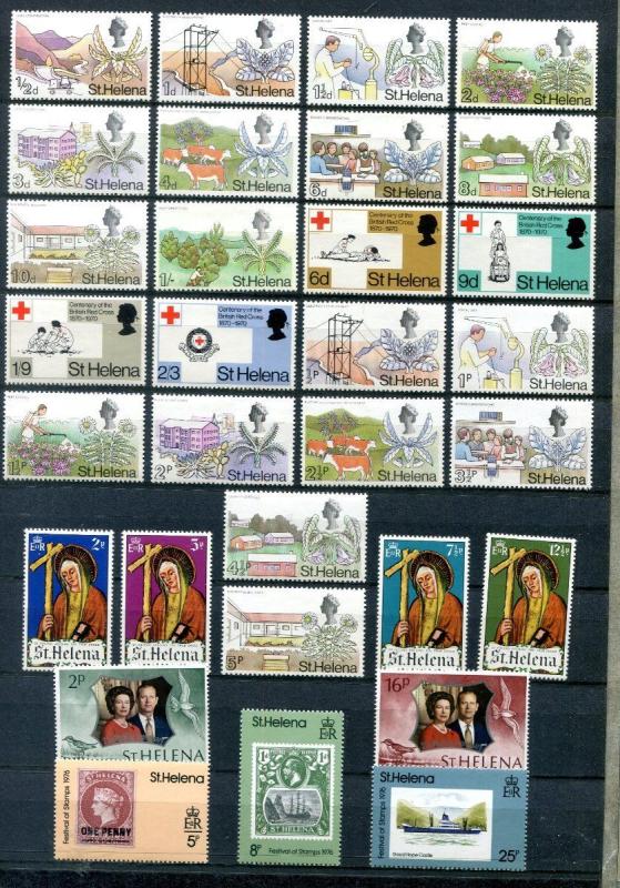 Collection of 85 St. Helena Stamps. All  but 2 MNH. Primarily Early to 1970's.