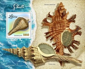 Liberia - 2022 Seashells, Chank Shell - Stamp Souvenir Sheet - LIB220102b1