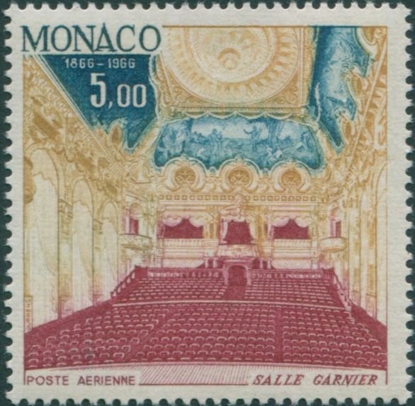 Monaco 1966 SG855 5f Interior of Opera House MNH