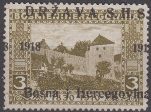 Yugoslavia Scott #1L1 1918 Unused no gum - Provisional Bosnia overprint issue