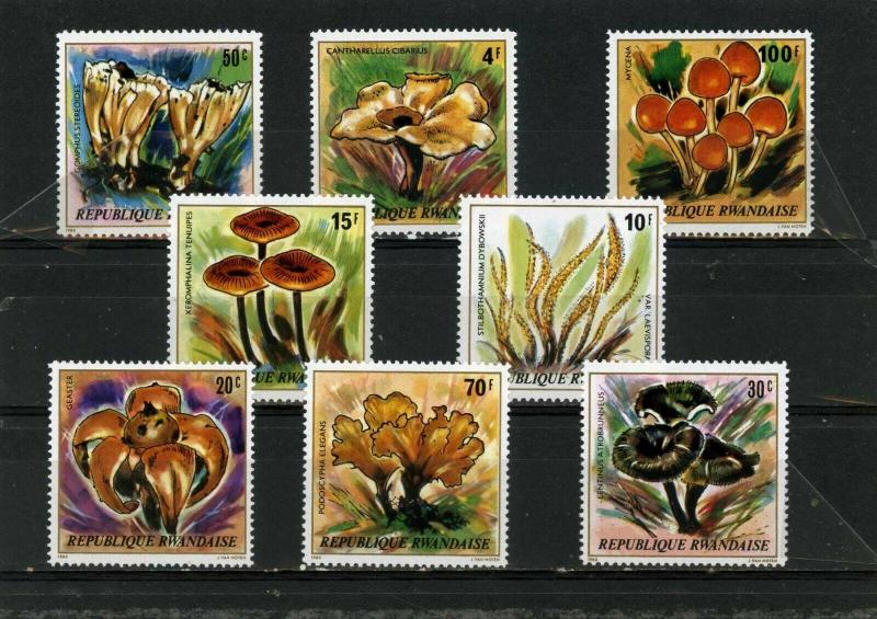 RWANDA 1980 Sc#975-982 FLORA MUSHROOMS SET OF 8 STAMPS MNH