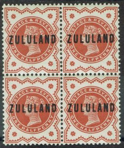 ZULULAND 1888 QV GB 1/2D */** BLOCK 