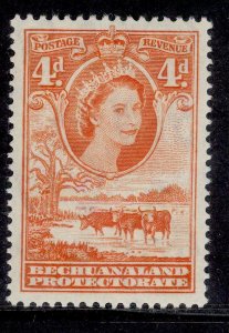 BECHUANALAND PROTECTORATE QEII SG146b, 4d red-orange, LH MINT. Cat £16.