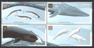Canada Sc# 1871a MNH block/4 2000 46c Whales