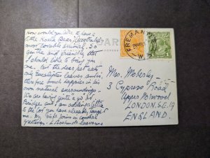 Australia RPPC Postcard Cover Fremantle WA to London SE19 England