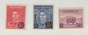 Australia Scott #188-189-190 Stamps - Mint NH Set