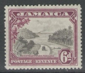 JAMAICA SG113 1932 6d GREY-BLACK & PURPLE MTD MINT 