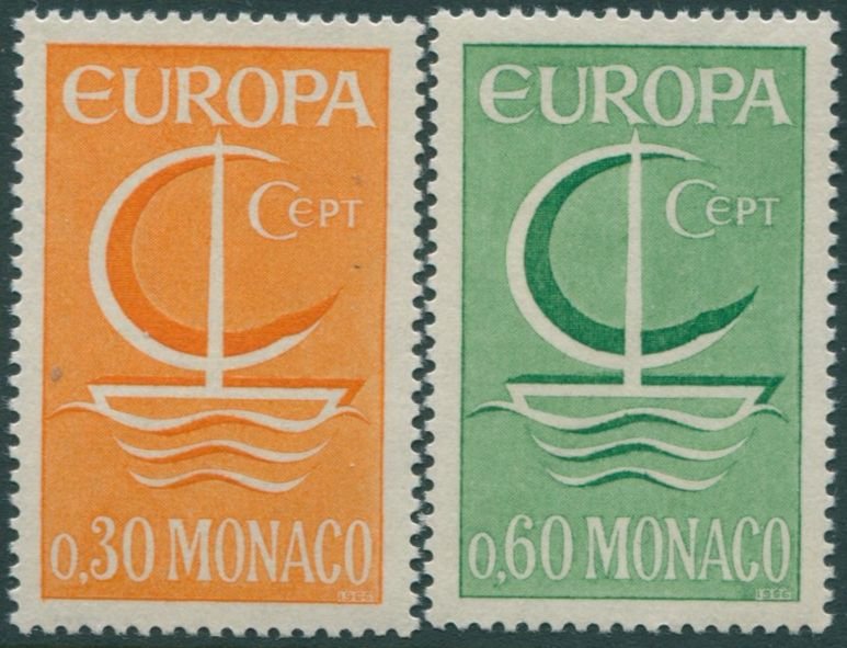 Monaco 1966 SG856-857 Europa ship set MNH