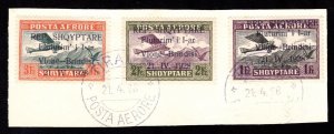 MOMEN: ALBANIA SC #C19-C21 1928 FDC 21/4/1928 USED ON PIECE LOT #67583