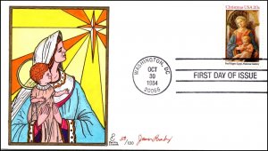 Scott 2107 20 Cents Madonna James Paslay Hand Painted FDC 50 Of 100