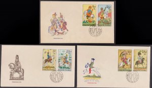 CZECHOSLOVAKIA - 1972 PAINTINGS - SET OF 3 FDC