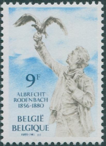 Belgium 1980 SG2610 9f Albrecht Rodenbach poet MNH