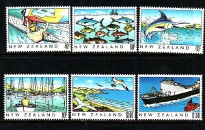 New Zealand-Sc#964-9- id8-unused NH set-Heritage-The Sea-Ships-Fish-1989-