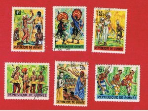 Guinea #436-441  VF used   Dancers  Free S/H