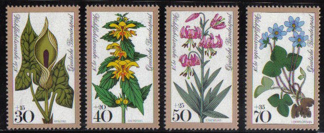 Germany #B553-B556  MNH 1978   Woodland flowers