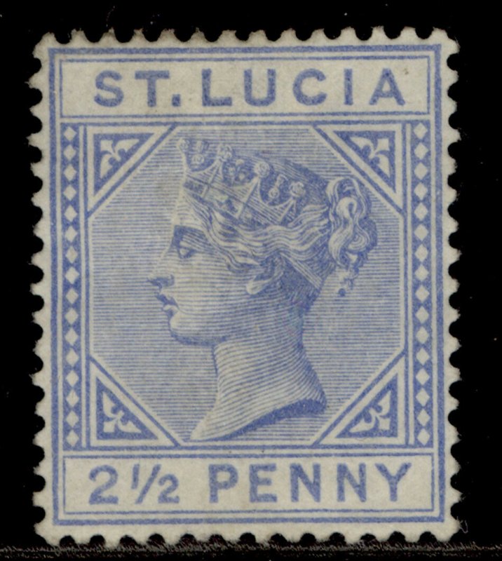 ST. LUCIA QV SG33, 2½d blue, UNUSED. Cat £75. DIE I 
