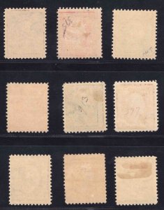 MOMEN: US STAMPS #374-382 MINT OG H/2NH(1c,3c) LOT #78494 