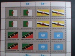 ​UNITED NATION-1989 SC#566-9- U. N. FLAGS SERIES MNH FULL SHEET- VERY FINE