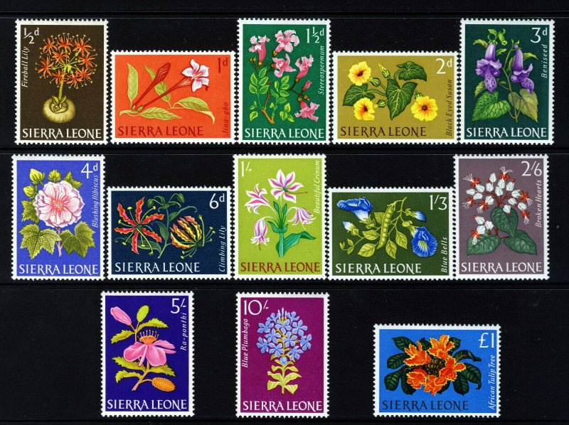 SIERRA LEONE 1963 The Complete Flowers Set SG 242 to SG 254 MINT