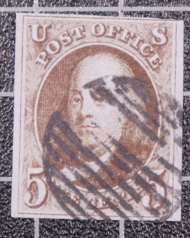 Scott 1 - 5 Cents Washington - Used - Nice Stamp - SCV - $425.00