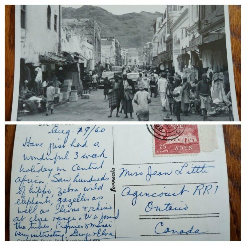 ADEN 1960 POST CARD “CRATER MARKET” VIEW TO CANADA UNIQUEDESTINATION