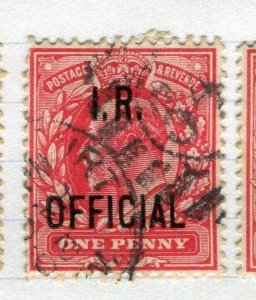 BRITAIN; Early 1900s Ed VII Optd. REVENUE OFFICIAL issue fine used 1d. value