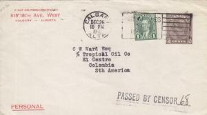 1940, Calgary, Canada to El Centro, Columbia, Censored (C3218)